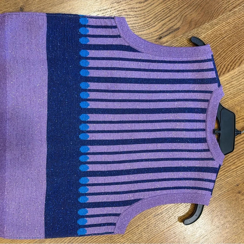 Lanhtropy Multicolor Floral Knit Sleeveless Sweater Vest Size S/M. - Picture 8 of 12